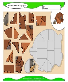 Puzzle Kes Yapıştır Çalışma Sayfaları